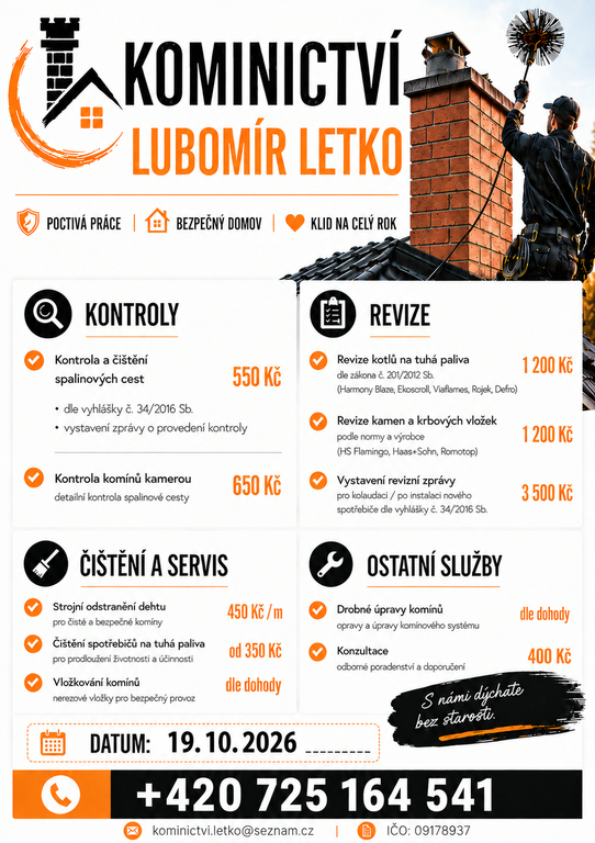 Kominické práce v okolí Plesné