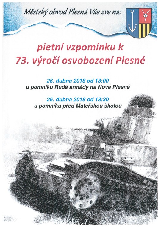 Pietní vzpomínka k 73. výročí osvobození Plesné